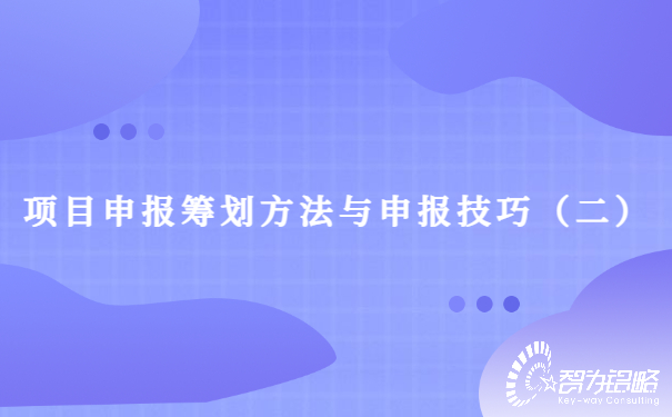 項目咨詢籌劃方法與申報技巧（二）