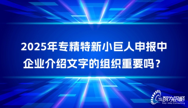 2025年專精特新小巨人申報中企業(yè)介紹文字的組織重要嗎？.jpg